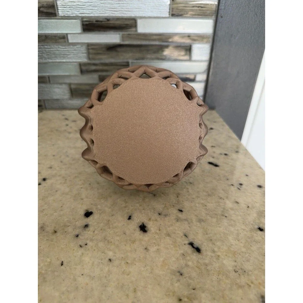 Decorative Bronze Plastic Basket with Bow Ribbon Accent Elegant Home Decor